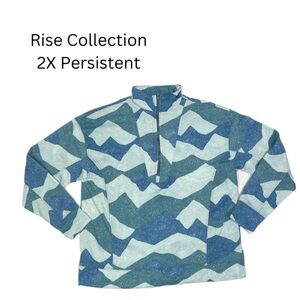 LuLaRoe Blue and White Patterned Hoodie